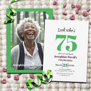Invitación ¡Mira quién cumple 75! Foto de la fiesta de cumple