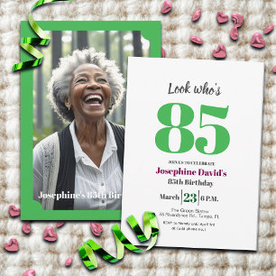 Invitación ¡Mira quién cumple 85! Foto de la fiesta de cumple