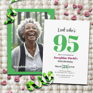 Invitación ¡Mira quién cumple 95! Foto de la fiesta de cumple