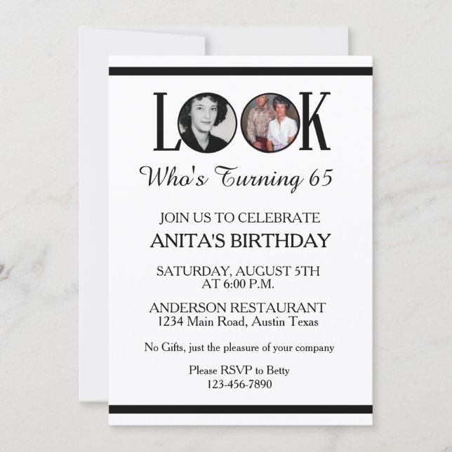 Invitación Mira Quién Cumple Años (Anverso)