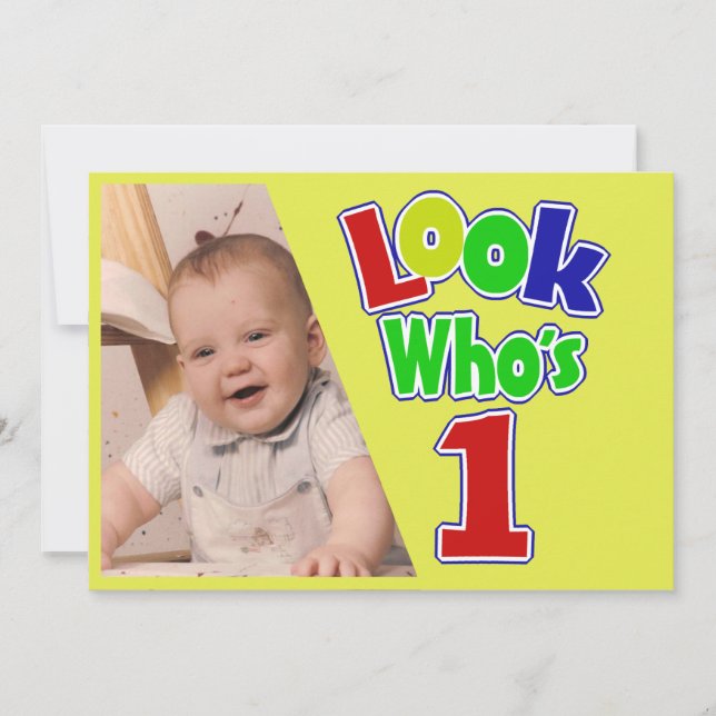 Invitación Mira quién es 1/ cumpleaños (Anverso)