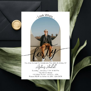 Invitación Mira quién es el 40 Fiesta moderno y simple de los