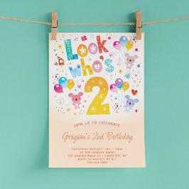Invitación Mira quién es el segundo cumpleaños