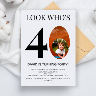 Invitación Mira quién es la 40.ª Fiesta de cumpleaños para ho