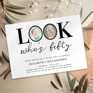 Invitación Mira quién es la fiesta de los 50 cumpleaños de la