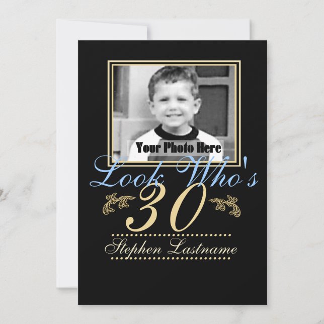 Invitación Mira quién es la foto de 30 (Anverso)