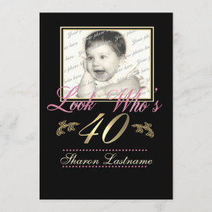 Invitación Mira quién es la foto de 40