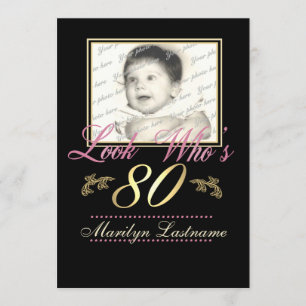 Invitación Mira quién es la foto de 80