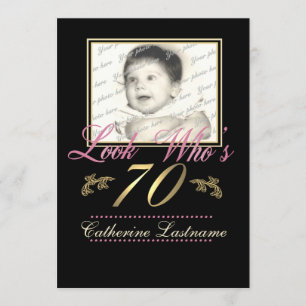 Invitación Mira quién es la foto del 70