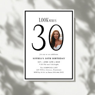 Invitación Mira quién es la foto mínima de 30 años