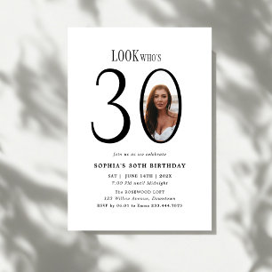 Invitación Mira quién es la foto mínima de 30 años