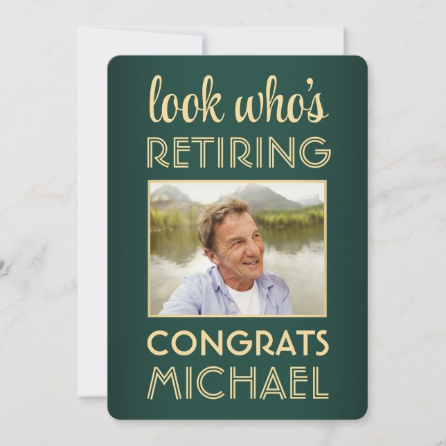 Invitación Mira quién está retirando la foto de un Fiesta de  (Anverso)