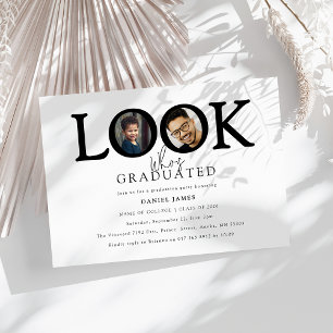 Invitación Mira quién se graduó Foto Fiesta de Graduación