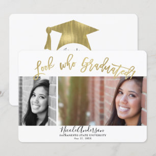 Invitación Mira Quién Se Graduó Graduación 2 Celebración de F