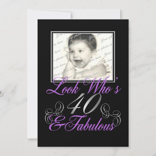 Invitación Mira quién tiene 40 años y fabuloso (Anverso)