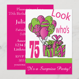 Invitación Mira quién tiene 75 años  75 cumpleaños