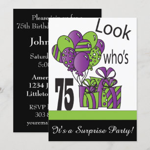 Invitación Mira quién tiene 75 años  75 cumpleaños