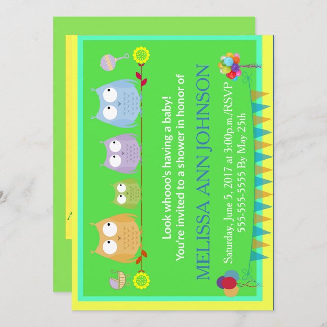 Invitación ¡Mira quién tiene un bebé! (Anverso / Reverso)