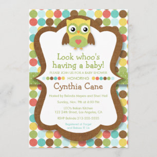 Invitación Mira quién tiene un bebé - Owl Baby Shower Unisex