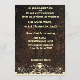 Invitación Mirada de cuero rascada, boda lamentable del