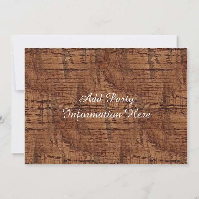 Invitación Mirada rugosa del grano de madera de roble de (Reverso)