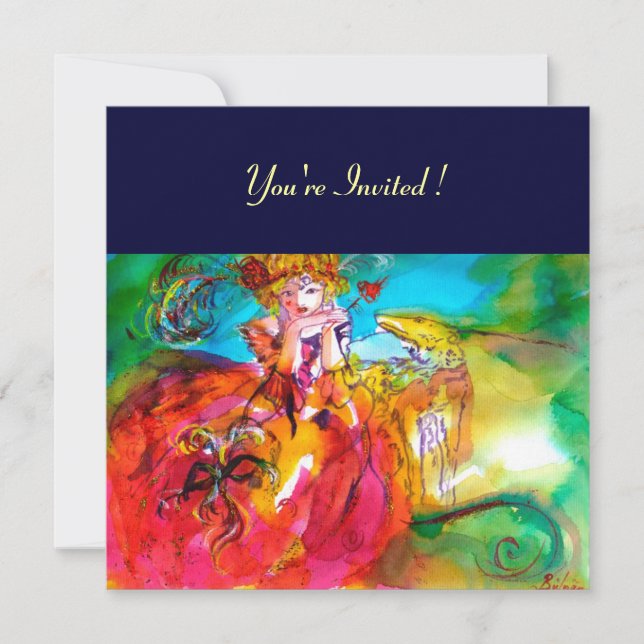 INVITACIÓN MIRANDOLINA FIESTA DE MÁSCARAS DEL MARDI GRAS (Anverso)