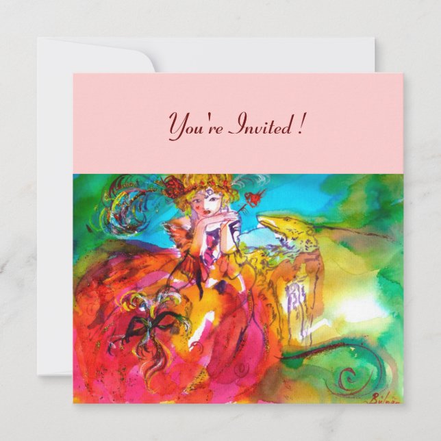 INVITACIÓN MIRANDOLINA MARDI GRAS MASQUERADE FIESTA (Anverso)