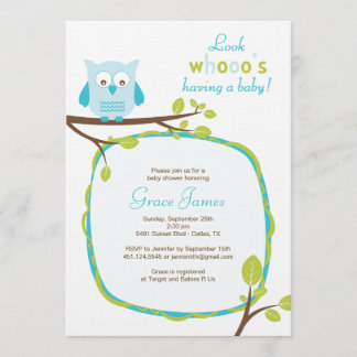 Invitación Mire los whooo que tienen una fiesta de bienvenida