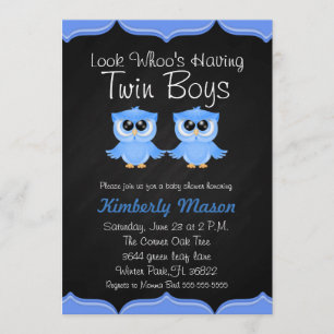 Invitación Mire Whoo que tiene muchachos gemelos que Baby