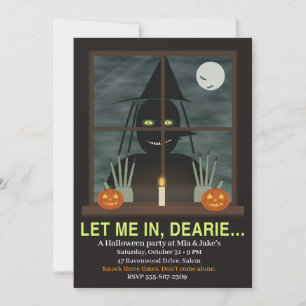 Invitación Mirilla Déjalos Entrar Fiesta de Halloween de Terr