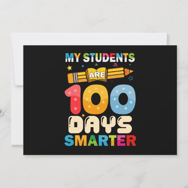 Invitación Mis Estudiantes Son 100 Días Más Inteligentes (Anverso)