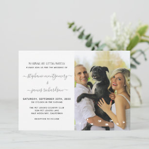 Invitación Mis humanos se van a casar Foto de boda de mascota