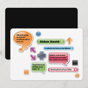 Invitación MIS PADRES SON UNA AMARILLA Bat Bar Mitzvah Invita