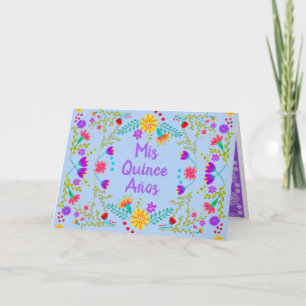 Invitación Mis Quince Años Azul Claro Quinceañera Mexicana