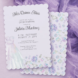 Invitación Mis Quince Anos Diamond Princesa Lilac Quinceanera