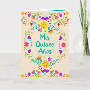 Invitación Mis Quince Años Floral Champagne Fiesta de Quincea