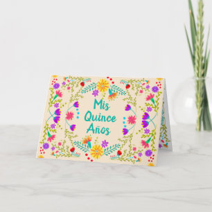 Invitación Mis Quince Anos Floral Mexicana Quinceanera