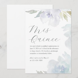 Invitación Mis Quince Floral 15 años cumpleaños Quinceañera