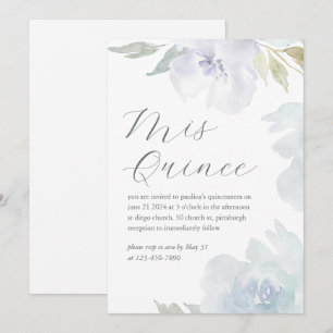 Invitación Mis Quince Floral 15 años cumpleaños Quinceañera