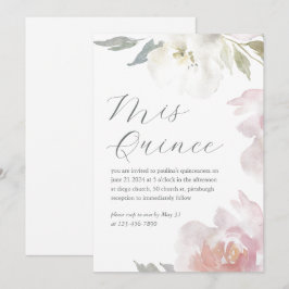 Invitación Mis Quince Floral 15 años cumpleaños Quinceañera