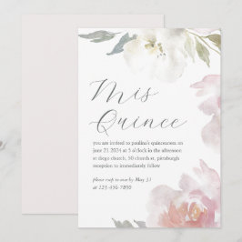 Invitación Mis Quince Floral 15 años cumpleaños Quinceañera