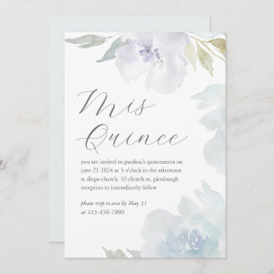 Invitación Mis Quince Floral 15 años cumpleaños Quinceañera