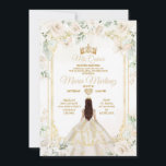 Invitación Mis Quince Marfil White Floral Princesa Cumpleaños<br><div class="desc">Mis Quince Invitación De Aniversario De La Princesa Floral Blanca De Marfil Mis Quince 15 Anos,  Mariposa De Cumpleaños 16.</div>