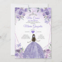Mis Quince Purple Lavender 15 Anos Silver Crown
