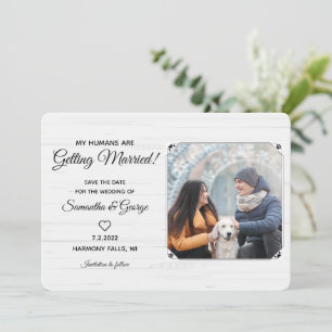 Invitación Mis seres humanos se casan - Perro salva la fecha