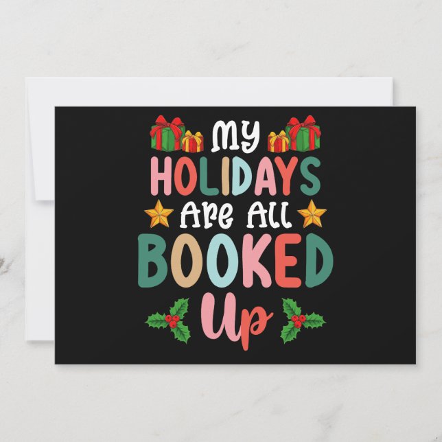 Invitación Mis vacaciones son todas vacaciones de Navidades c (Anverso)