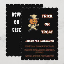 Invitación Mischievous Jack o lantern Halloween Party