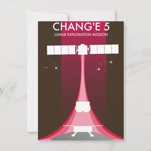 Invitación Misión de exploración lunar Chang'e 5 (Reverso)