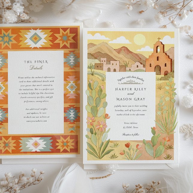 Invitación Misión del Desierto del Suroeste Boda El Paso (Subido por el creador)