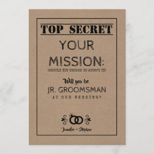 Invitación Misión secreta superior - Propuesta de Groomsman j